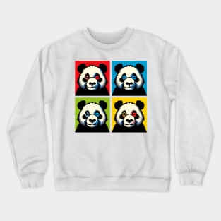 Pop Winking Panda - Funny Panda Art Crewneck Sweatshirt